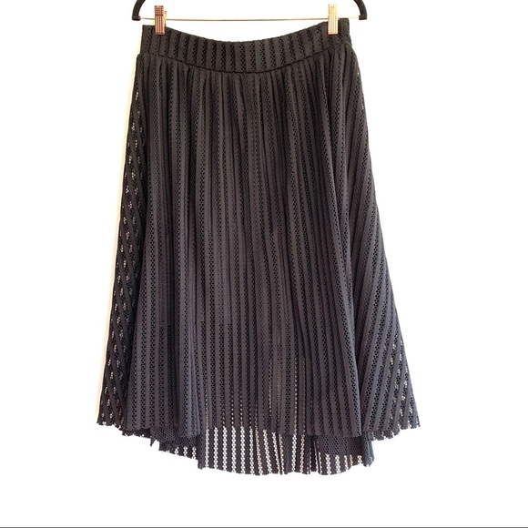 Torrid Mesh Stripe A-Line Midi Skirt Black Size 16 - Picture 2 of 10